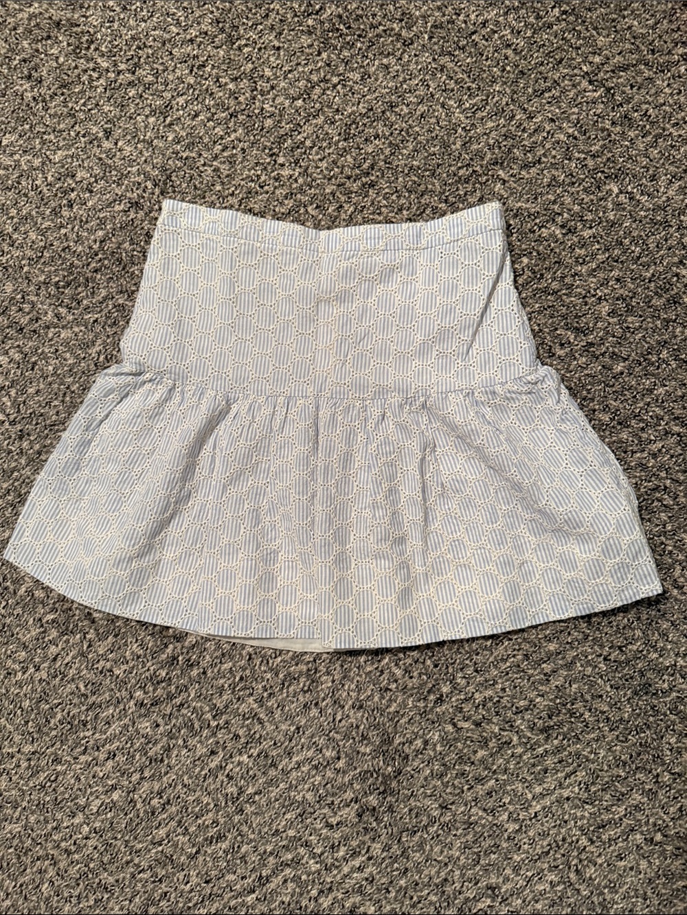 J. Crew Light Blue Patterned Peplum Mini Skirt